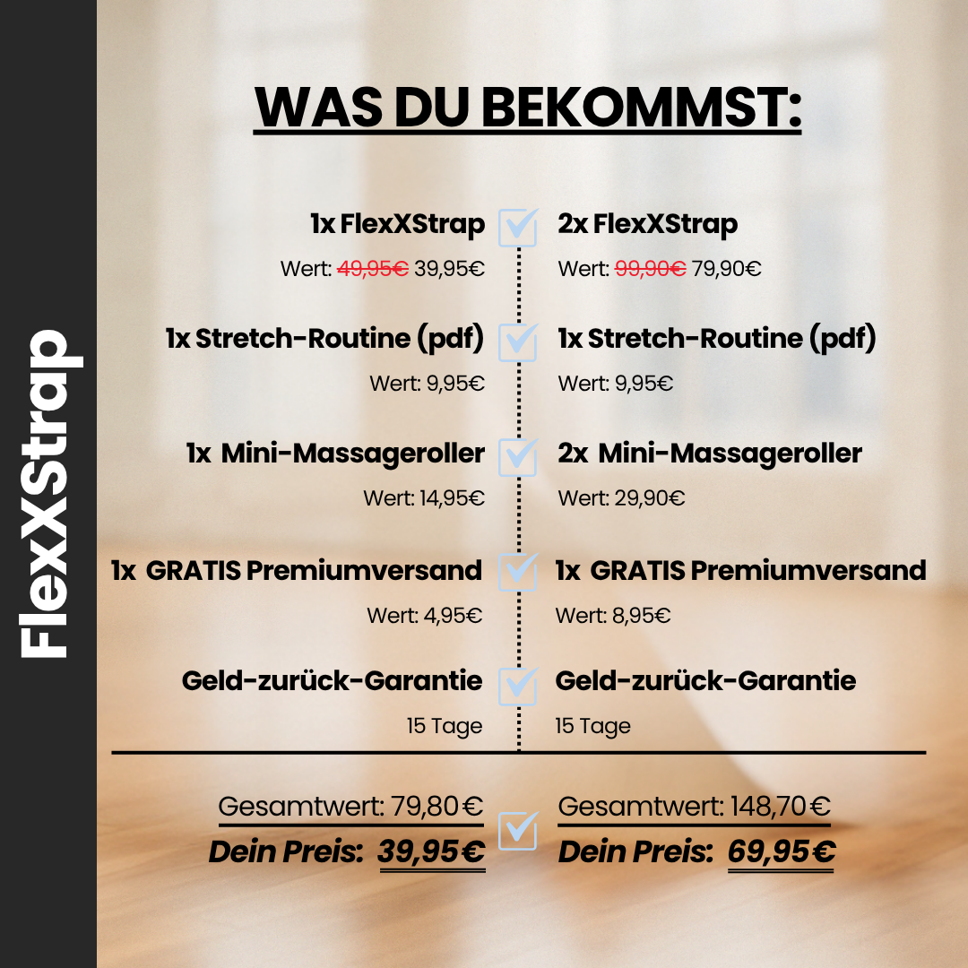 FlexXStrap™ – Dehngurt für mehr Beweglichkeit & weniger Schmerzen